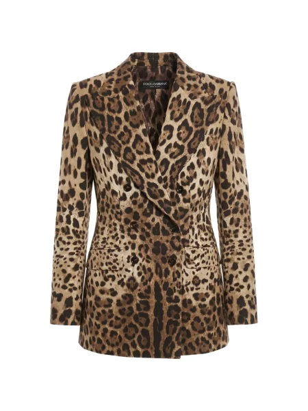 Sacou Dolce & Gabbana cu imagine cu model leopard cu două rânduri de nasturi
