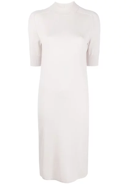 Rochie midi Calvin Klein de lână până la genunchi de costum gri