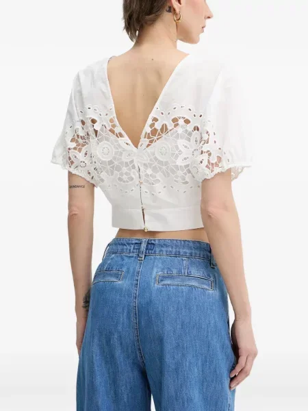 Decupat top Patrizia Pepe cu broderie alb
