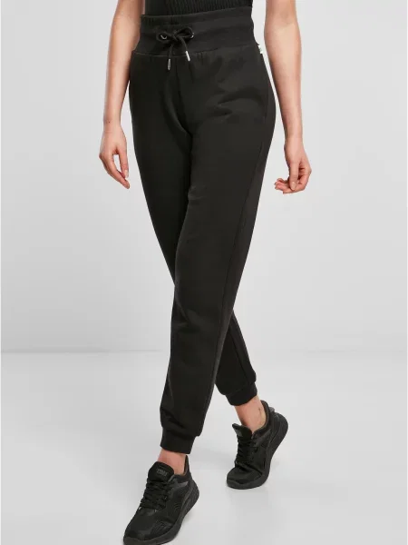 Pantaloni Urban Classics cu talie înaltă negru