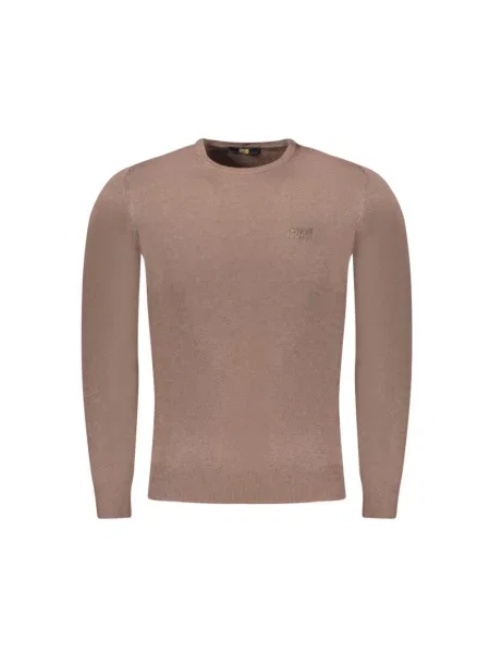 Dzianinowy sweter Cavalli Class brązowy