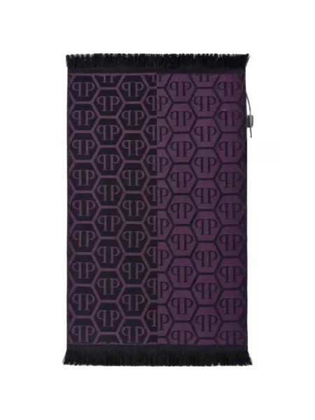 Fular Philipp Plein cu franjuri violet