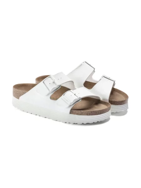 Klapki Birkenstock na platformie białe