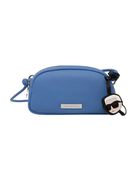 Karl Lagerfeld torebka crossbody z imitacji skóry IKON niebieska