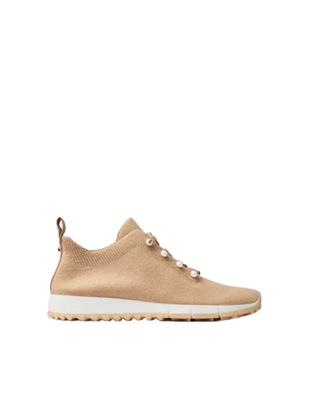 Dzianinowe sneakersy Jimmy Choo beżowe