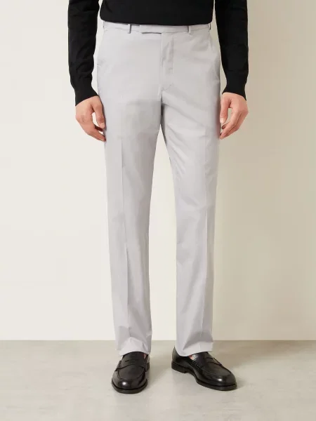 Zegna Kalhoty Slim Fit světle šedá