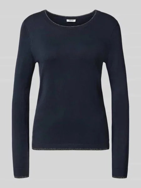 Sweter z mieszanki model Maglia Chiusa' Liu Jo White granatowy