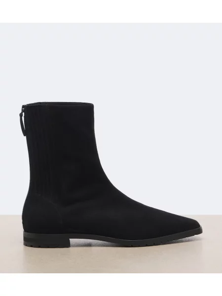 Cizme scurte Aquazzura din piele de căprioară negru