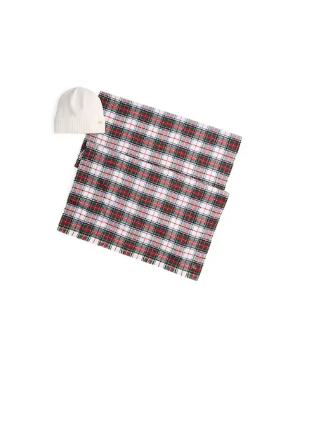 Szal i czapka z dodatkiem wełny model ‘Gift Box Set’ Lauren Ralph Lauren czerwona