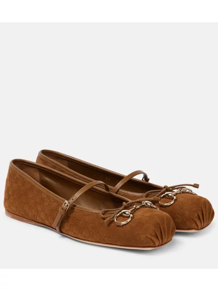 Balerinke Gucci iz semiša rjava