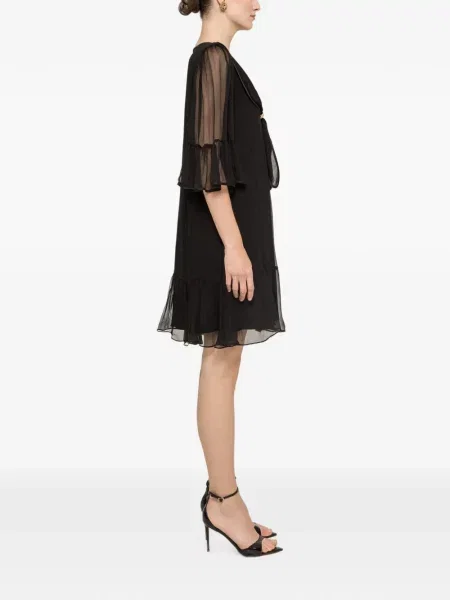 Rochie midi Nissa de mătase negru