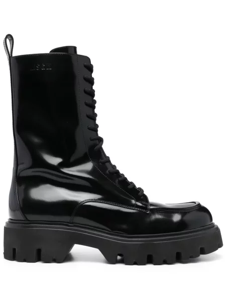 Šněrovací krajkové zkrácené polokozačky Msgm černé