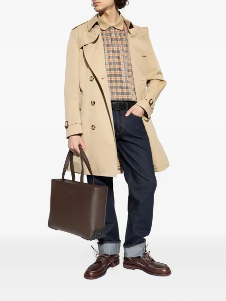 Polo Burberry în carouri maro