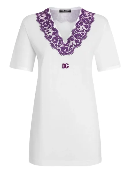 Tricou Dolce & Gabbana din dantelă alb