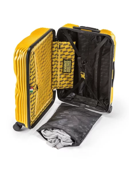 Crash Baggage bőrönd STRIPE Medium Size szürke sárga