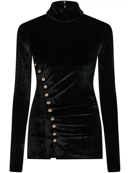 Aksamitna bluzka Rabanne drapowana czarna