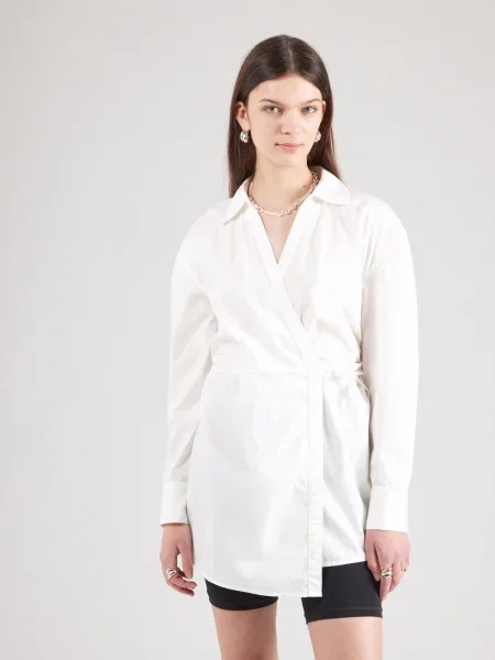 Monki Rochie tip bluză alb