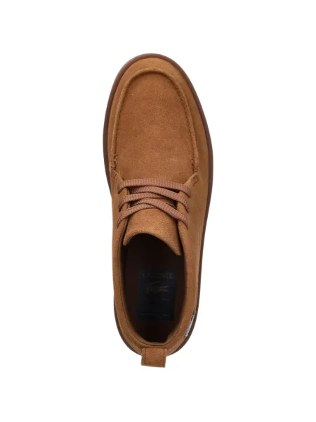 Sneakerși Lacoste din piele de căprioară maro