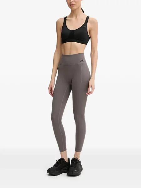 Spodnie Adidas w paski z autografem do biegania zielone