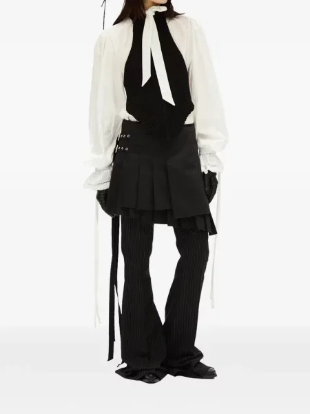Top Ann Demeulemeester cu gât halter negru