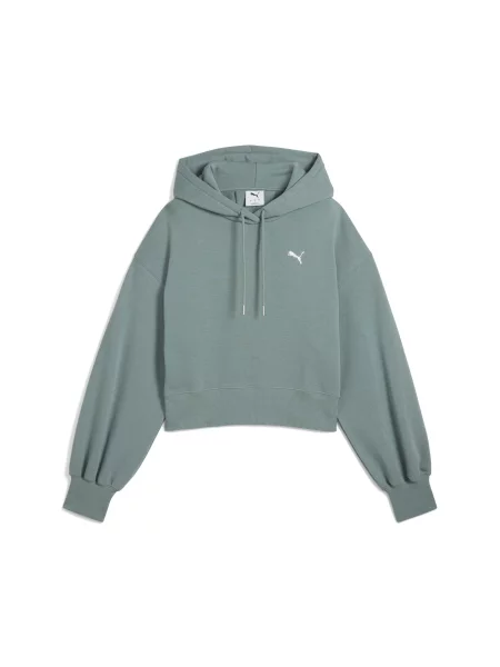 Худі PUMA Wardrobe Ess Cropped Hoodie комбінований верх зелений