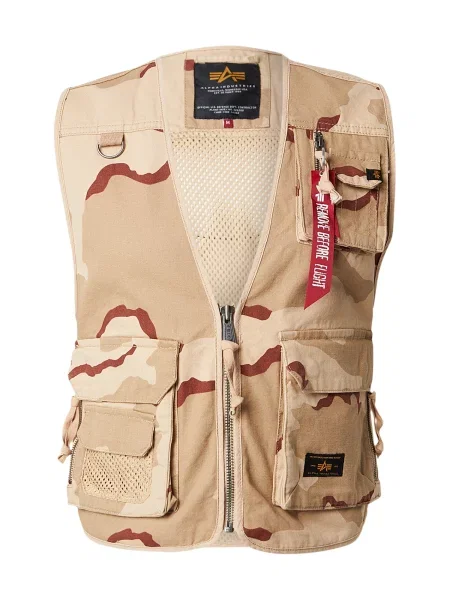 ALPHA INDUSTRIES Vestă nisipiu / deschis / roșu bej