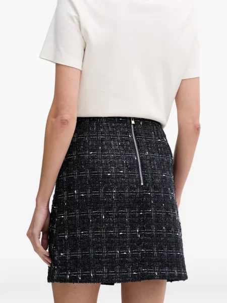Fusta mini Morgan din tweed negru