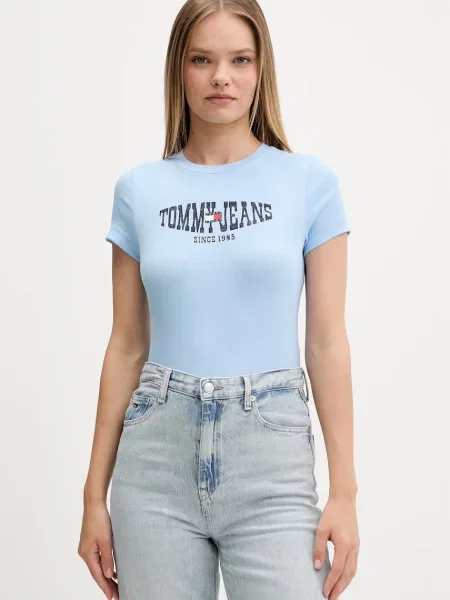 Tommy Jeans tričko s bavlnou modré