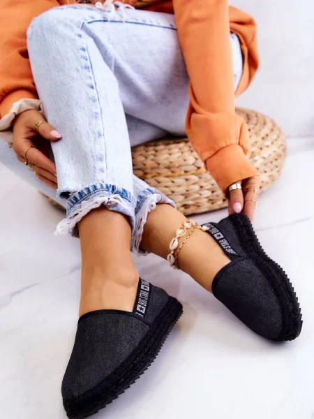 BIG STAR SHOES Materiałowe Espadryle Wsuwane Big Star czarne