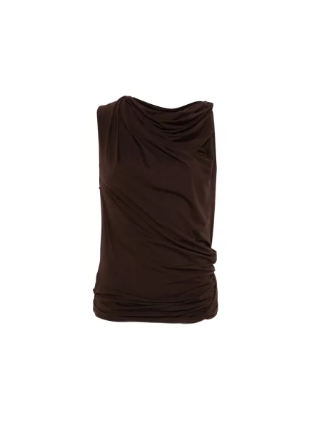 Bluzka Entire Studios bez rękawów drapowana brązowa