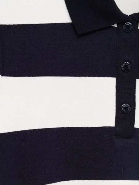 Tricou polo Moncler cu autograf albastru