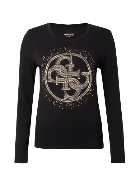 GUESS Tricou auriu negru