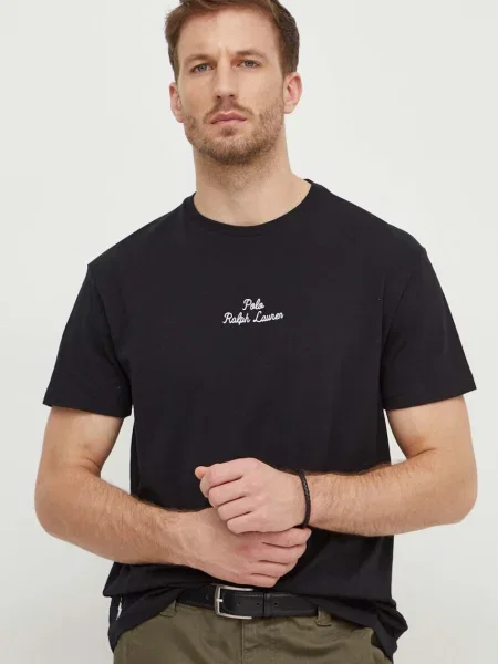 Тениска Polo Ralph Lauren с изчистен дизайн черно