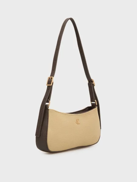 Сумка Calvin Klein из канваса бежевая