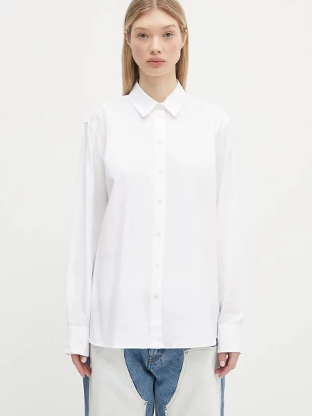Anine Bing cămașă din Essie Shirt cu guler clasic relaxed alb