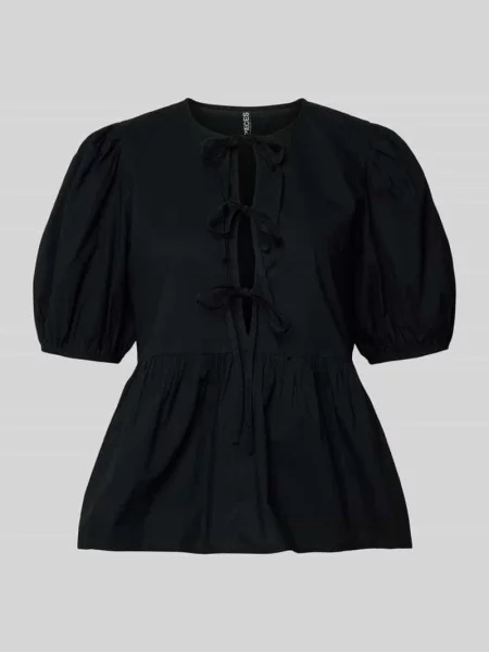 Bluzka o kroju regular fit z czystej bawełny model JOLLY' Pieces czarna