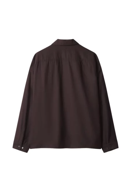 Πουκάμισο Maison Kitsuné καφέ