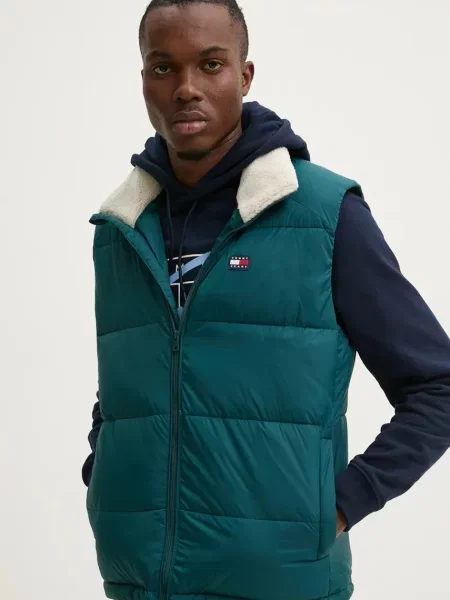 Елек Tommy Jeans мъжки зимен модел зелено