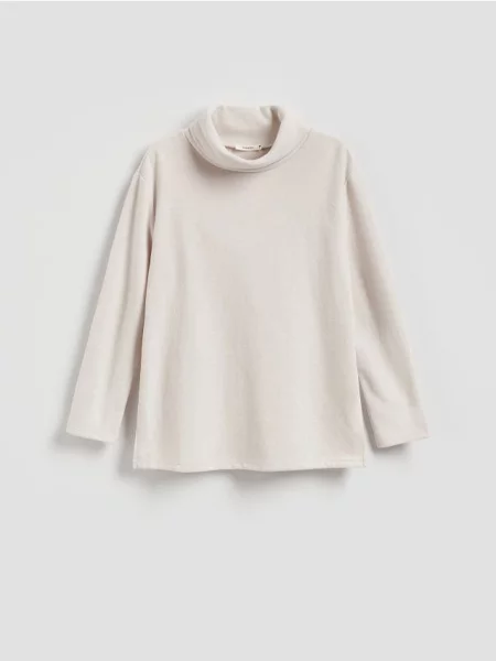 Reserved Світшот із коміром-стійкою бежевий