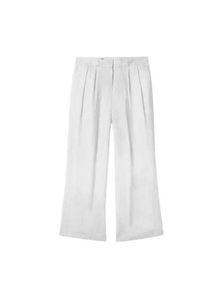 Lniane spodnie Brooks Brothers białe