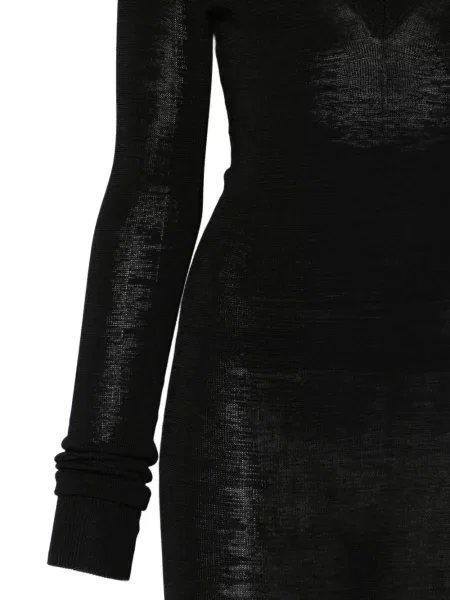Rochie maxi Entire Studios cu decolteu în V lungă de costum negru