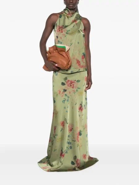 Bluză Marques'almeida cu model floral cu imagine drapată verde