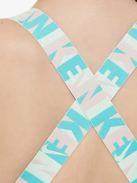 Cu centură slip de baie Nike din jacard cu dungi roz