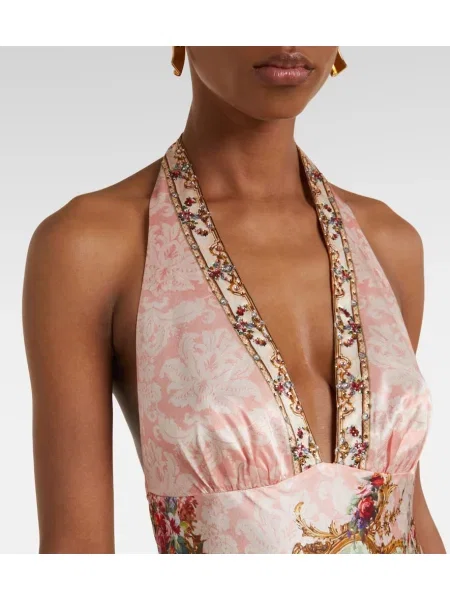 Rochie maxi Camilla de mătase de costum