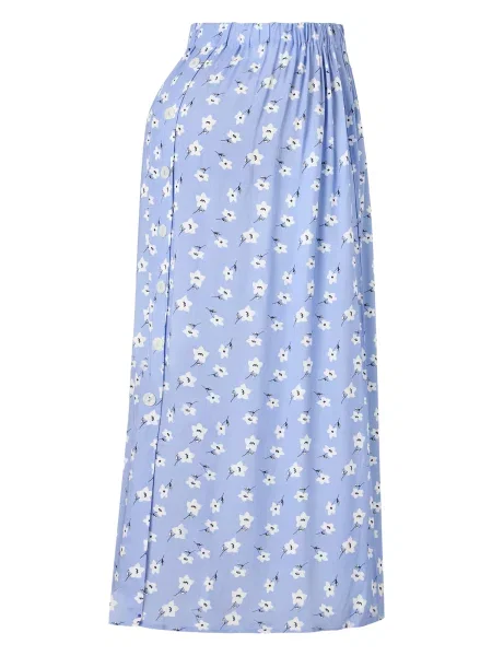Only Maternity Fustă OLMNOVA albastru deschis / negru alb