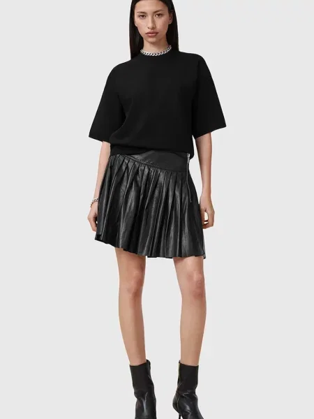 Fustă din piele Allsaints negru