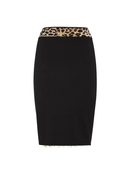 Dzianinowa krótka spódnica mini Philipp Plein w panterkę czarna
