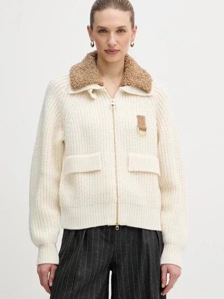 Barbour cardigan din amestec de lână Marla călduros bej