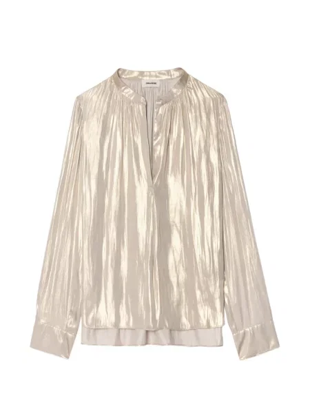 Top Zadig&voltaire cu decolteu în V auriu