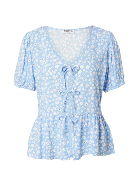 Sublevel Bluză albastru deschis / roșu alb